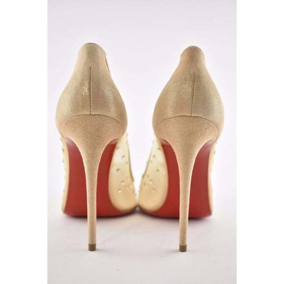 Christian Louboutin Marenude 100 Nude Strass Crystal Mesh Pigalle Heel Pump 40 - Picture 11 of 12